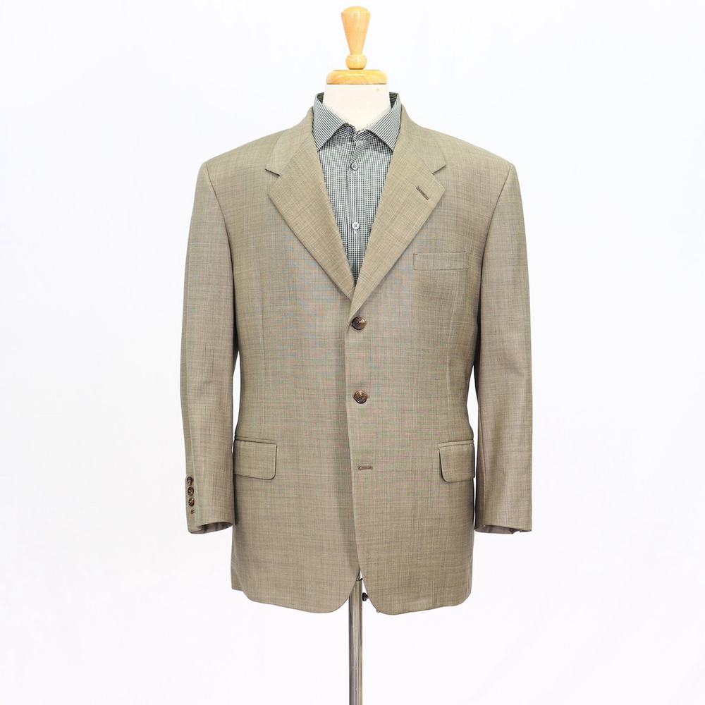 Tom James 42S Beige Sport Coat Blazer Jacket Solid 3B Wool T191